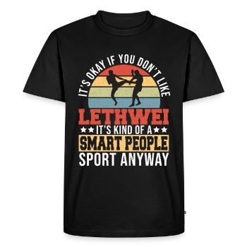 Lethwei Burmese Gift - Men's Premium Organic T-Shirt - black - Front - Nico (187cm)
