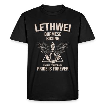 Lethwei Burmese Gift - Men's Premium Organic T-Shirt - black - Front - Nico (187cm)