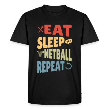 Cadeau de joueur de netball Love Netball - T-shirt Premium bio Homme - noir - Devant - Nico (187cm)