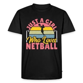 Cadeau de joueur de netball Love Netball - T-shirt Premium bio Homme - noir - Devant - Nico (187cm)
