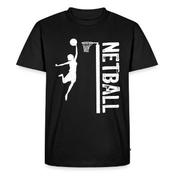 Cadeau de joueur de netball Love Netball - T-shirt Premium bio Homme - noir - Devant - Nico (187cm)