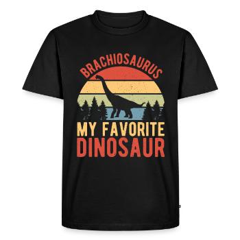 Brachiosaure dinosaure cadeau - T-shirt Premium bio Homme - noir - Devant - Nico (187cm)
