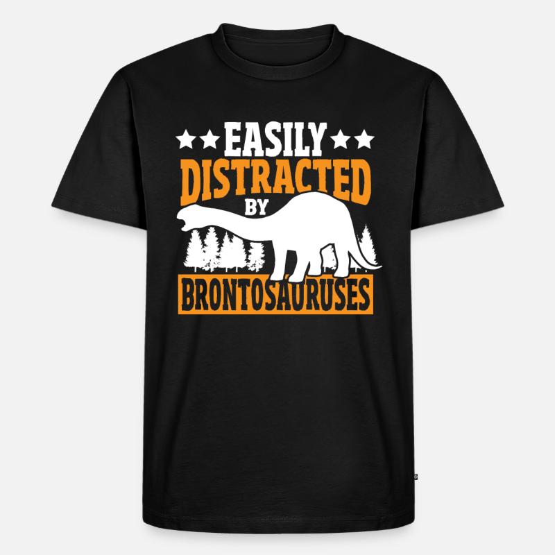 Brontosaurus Dino Geschenk - Männer Premium Bio T-Shirt - Schwarz