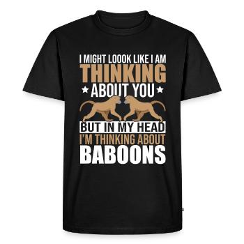 Cadeau pour les amoureux des babouins - T-shirt Premium bio Homme - noir - Devant - Nico (187cm)