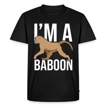 Cadeau pour les amoureux des babouins - T-shirt Premium bio Homme - noir - Devant - Nico (187cm)