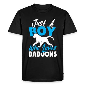 Cadeau pour les amoureux des babouins - T-shirt Premium bio Homme - noir - Devant - Nico (187cm)