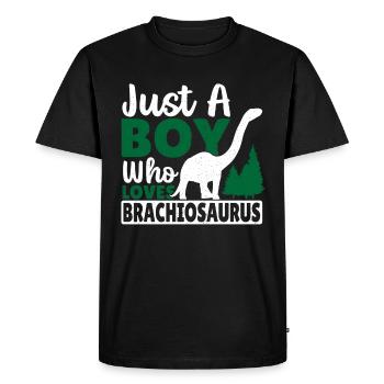 Brachiosaure dinosaure cadeau - T-shirt Premium bio Homme - noir - Devant - Nico (187cm)