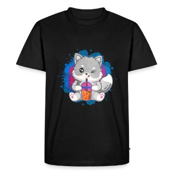 Cute arctic fox gift - Men's Premium Organic T-Shirt - black - Front - Nico (187cm)