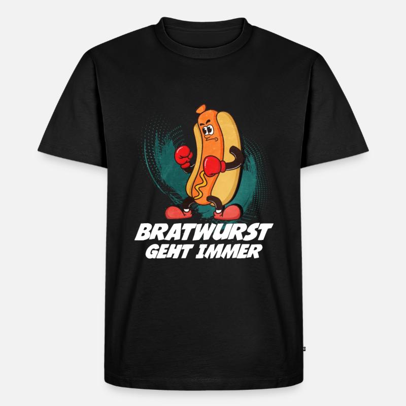 Bratwurst als Geschenk - Männer Premium Bio T-Shirt - Schwarz