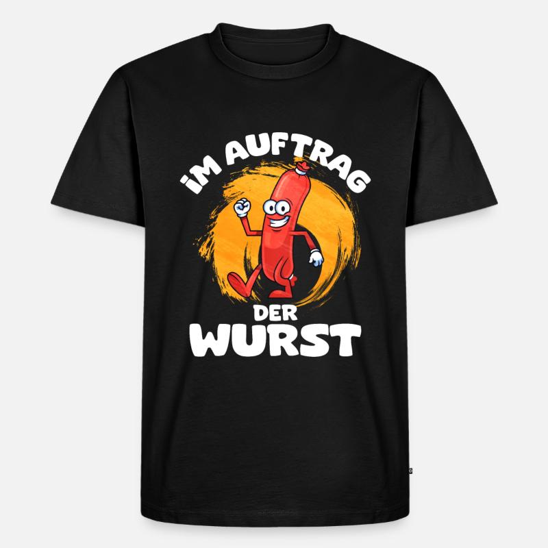 Bratwurst als Geschenk - Männer Premium Bio T-Shirt - Schwarz