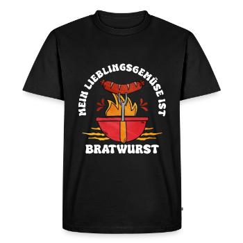 Bratwurst as a gift - Men's Premium Organic T-Shirt - black - Front - Nico (187cm)
