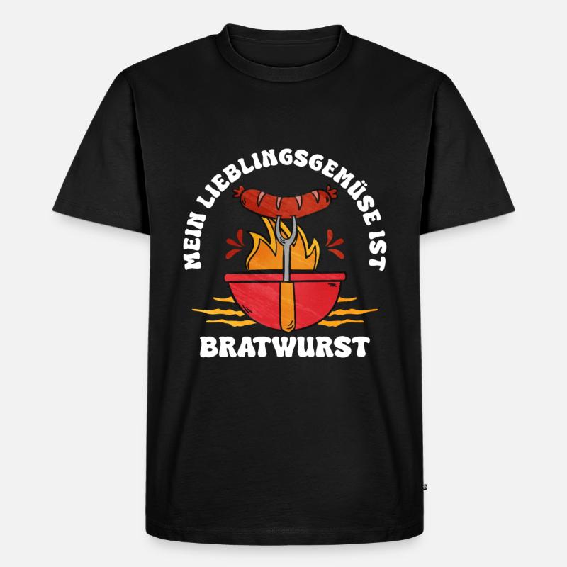 Bratwurst als Geschenk - Männer Premium Bio T-Shirt - Schwarz