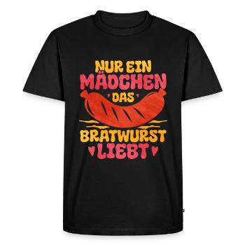Bratwurst as a gift - Men's Premium Organic T-Shirt - black - Front - Nico (187cm)