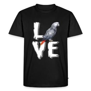 Cadeau de perroquet gris africain - T-shirt Premium bio Homme - noir - Devant - Nico (187cm)