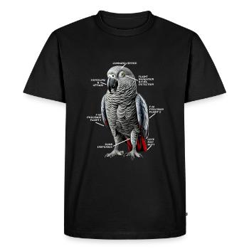 Cadeau de perroquet gris africain - T-shirt Premium bio Homme - noir - Devant - Nico (187cm)