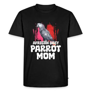 Cadeau de perroquet gris africain - T-shirt Premium bio Homme - noir - Devant - Nico (187cm)