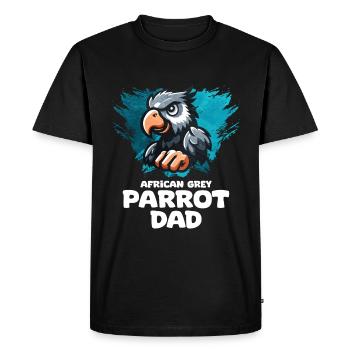 Cadeau de perroquet gris africain - T-shirt Premium bio Homme - noir - Devant - Nico (187cm)