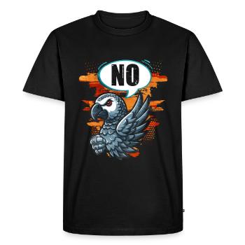 Cadeau de perroquet gris africain - T-shirt Premium bio Homme - noir - Devant - Nico (187cm)