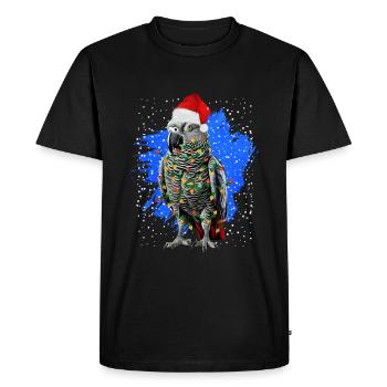 Cadeau de perroquet gris africain - T-shirt Premium bio Homme - noir - Devant - Nico (187cm)