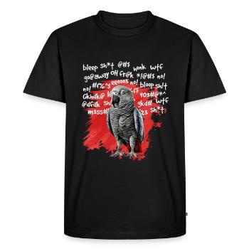 Cadeau de perroquet gris africain - T-shirt Premium bio Homme - noir - Devant - Nico (187cm)