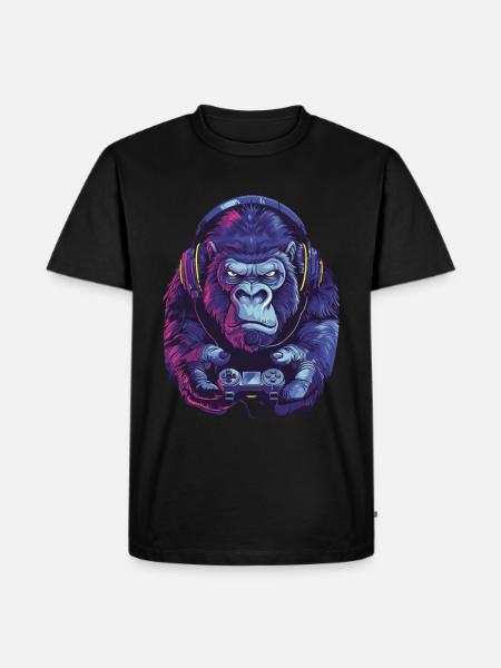 Gorilla Video Game - Men's Premium Organic T-Shirt - black