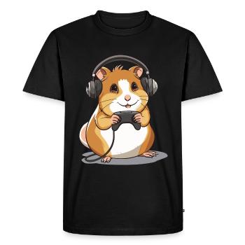 Jeu vidéo Hamster - T-shirt Premium bio Homme - noir - Devant - Nico (187cm)