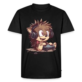 Jeu vidéo Hedgehog - T-shirt Premium bio Homme - noir - Devant - Nico (187cm)