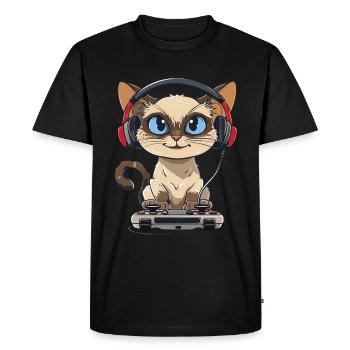 Jeu vidéo siamois - T-shirt Premium bio Homme - noir - Devant - Nico (187cm)