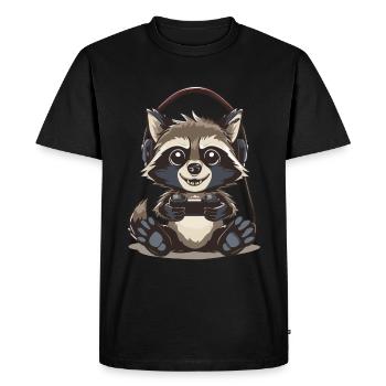 Jeu vidéo Raccoon - T-shirt Premium bio Homme - noir - Devant - Nico (187cm)