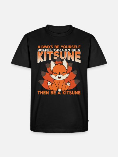 Kitsune Fox Kawaii Fox Gift - Men's Premium Organic T-Shirt - black