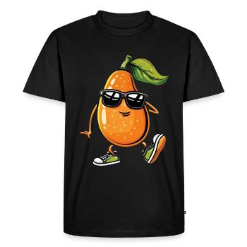 Papaya - Men's Premium Organic T-Shirt - black - Front - Nico (187cm)