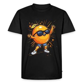 Orange - Men's Premium Organic T-Shirt - black - Front - Nico (187cm)