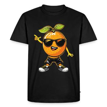 Tamponnage de fruits de la passion - T-shirt Premium bio Homme - noir - Devant - Nico (187cm)