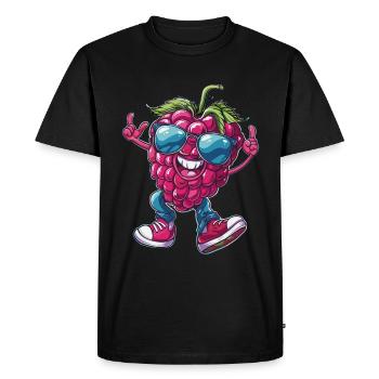 Framboises - T-shirt Premium bio Homme - noir - Devant - Nico (187cm)