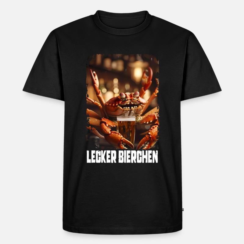 Lecker Bierchen Krabbe - Männer Premium Bio T-Shirt - Schwarz
