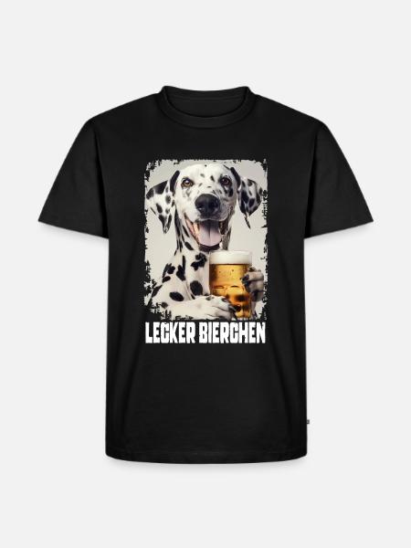 Lecker Bierchen Dalmatiner - Männer Premium Bio T-Shirt - Schwarz