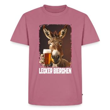 Lecker Bierchen Esel - Männer Premium Bio T-Shirt - Mauve - Vorne - Nico (187cm)