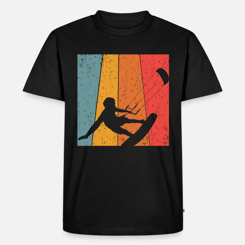 Kitesurfing - Männer Premium Bio T-Shirt - Schwarz