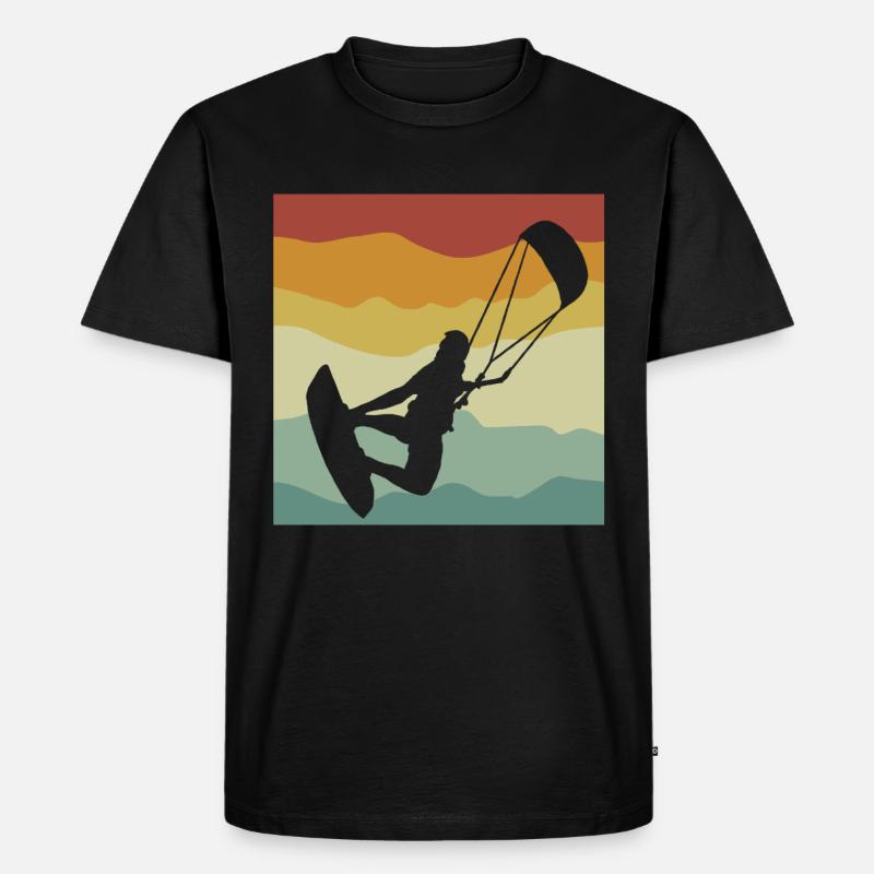 Kitesurfing - Männer Premium Bio T-Shirt - Schwarz