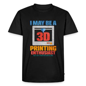 Impression 3D - T-shirt Premium bio Homme - noir - Devant - Nico (187cm)