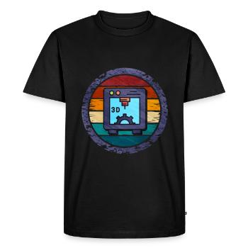Impression 3D - T-shirt Premium bio Homme - noir - Devant - Nico (187cm)
