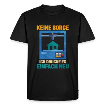 Impression 3D - T-shirt Premium bio Homme - noir - Devant - Nico (187cm)