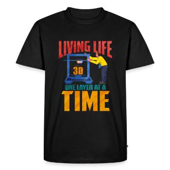 Impression 3D - T-shirt Premium bio Homme - noir - Devant - Nico (187cm)