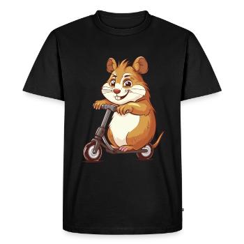 Rouleau de hamster - T-shirt Premium bio Homme - noir - Devant - Nico (187cm)