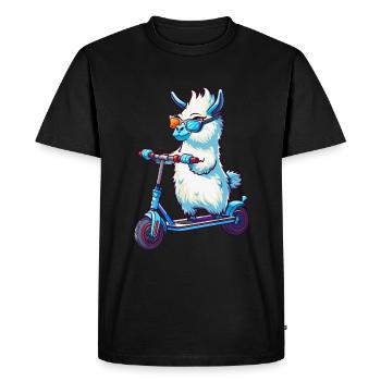 Rouleau de lama - T-shirt Premium bio Homme - noir - Devant - Nico (187cm)