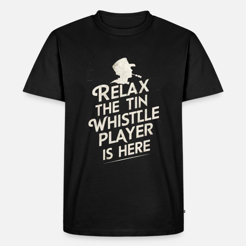 Tin Whistle - Männer Premium Bio T-Shirt - Schwarz