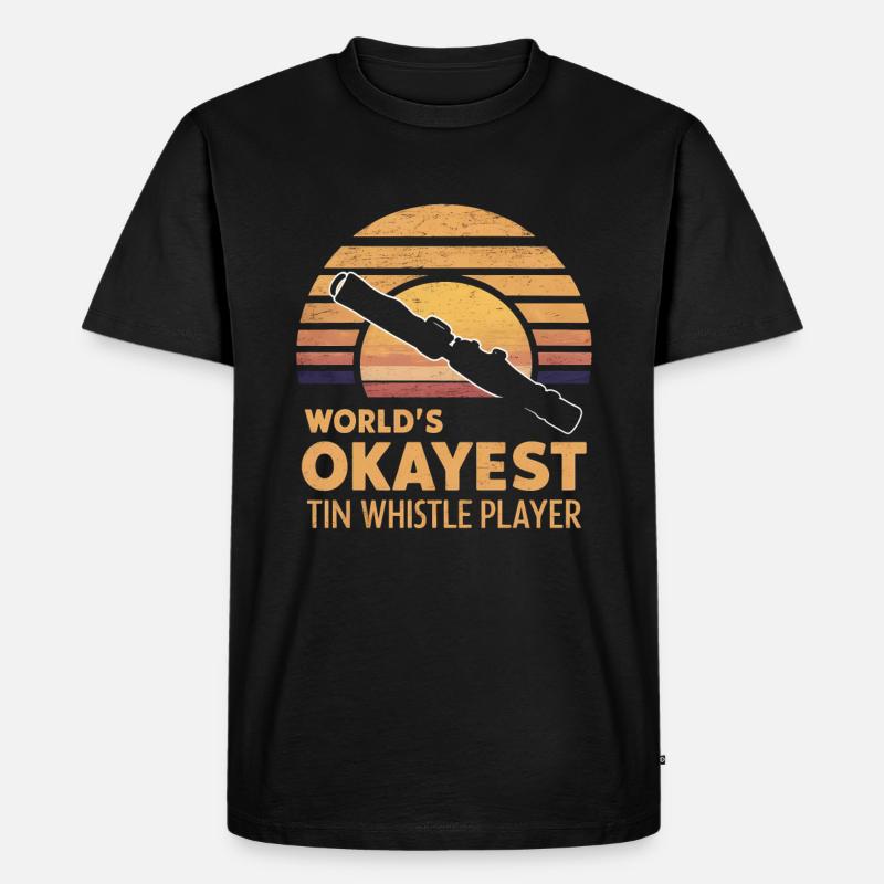 Tin Whistle - Männer Premium Bio T-Shirt - Schwarz