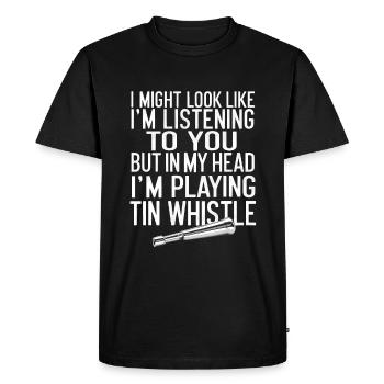 Sifflet en étain - T-shirt Premium bio Homme - noir - Devant - Nico (187cm)