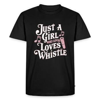 Sifflet en étain - T-shirt Premium bio Homme - noir - Devant - Nico (187cm)