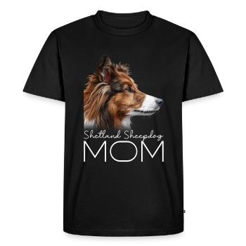 Maman chien de berger Shetland - T-shirt Premium bio Homme - noir - Devant - Nico (187cm)